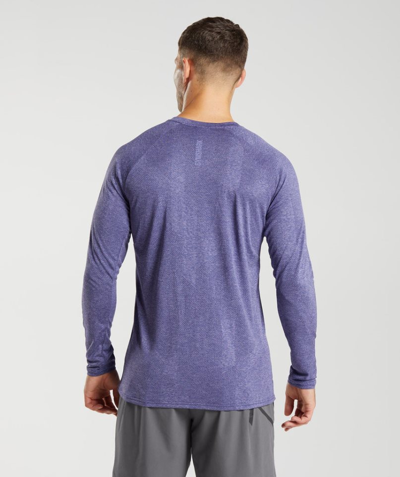 Koszulki Gymshark Apex Long Sleeve Męskie Fioletowe | PL 320DKA